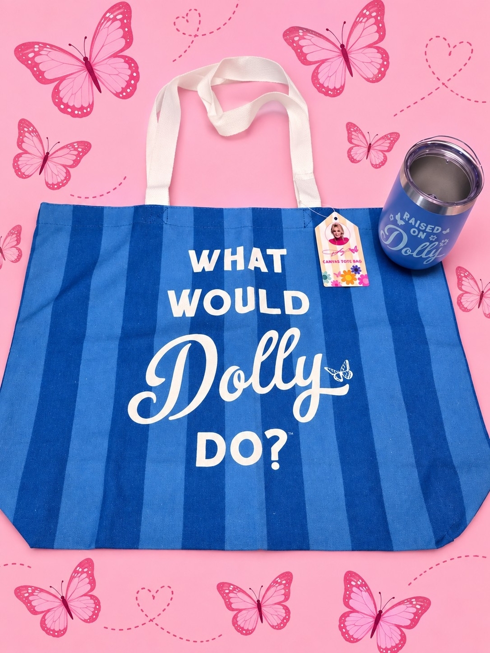 🦋 Raised On Dolly Tumbler And Tote Bundle